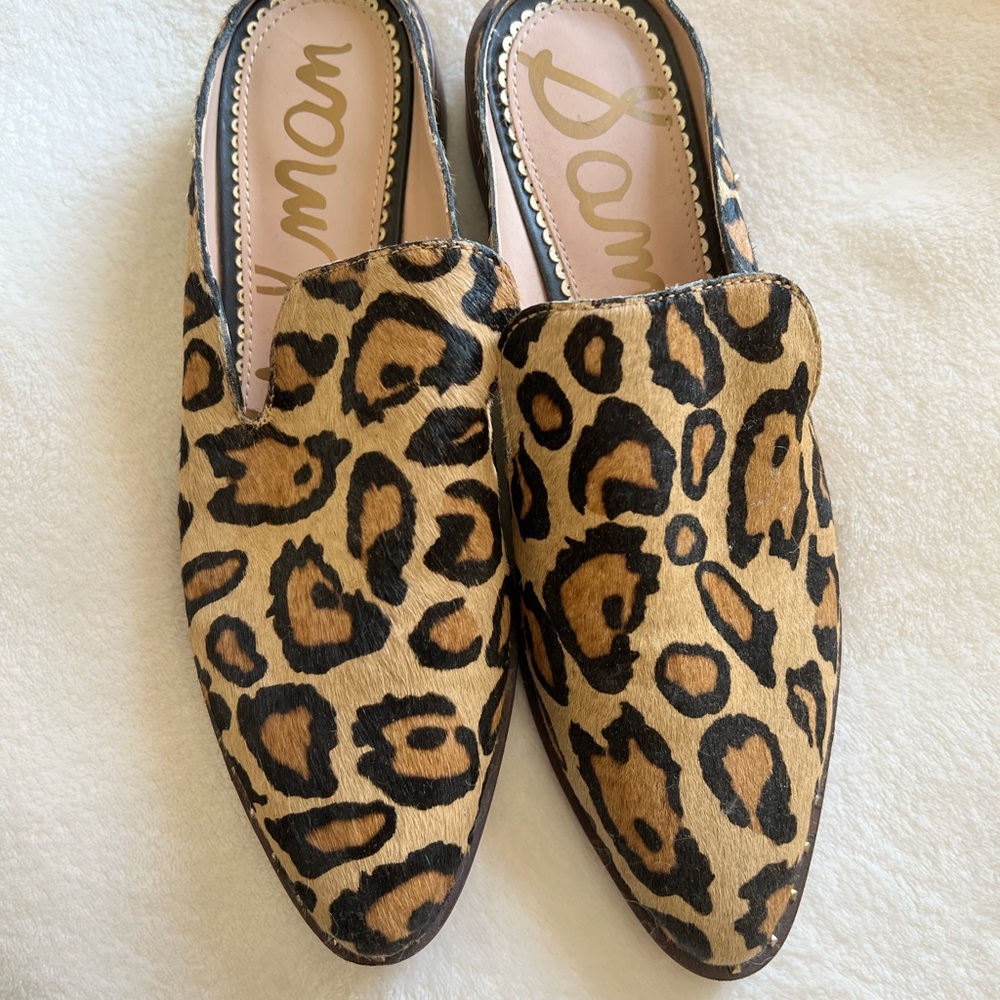 Sam Edelman leopard mohair slides